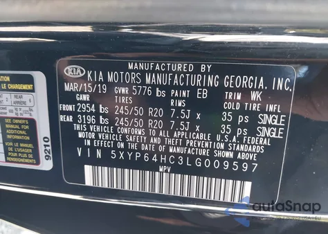 2020 Kia Telluride S from USA, damaged, VIN 5XYP64HC3LG009597